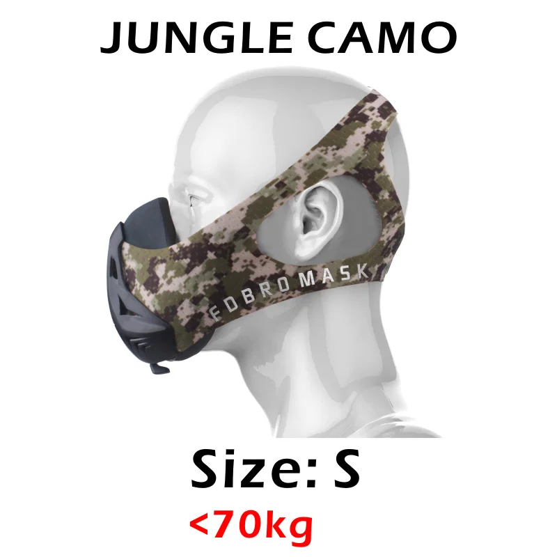 Jungle Camo S FDBRO спортивные маски 2,0 Phantom для тренировок на подъеме, велосипедные маски для бега, кардио, высокая высота, защитный фильтр для дыхания - Цвет: Jungle Camo S