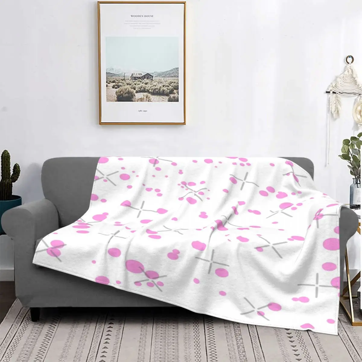 

Manta de nieve que cae rosa, для cama colcha