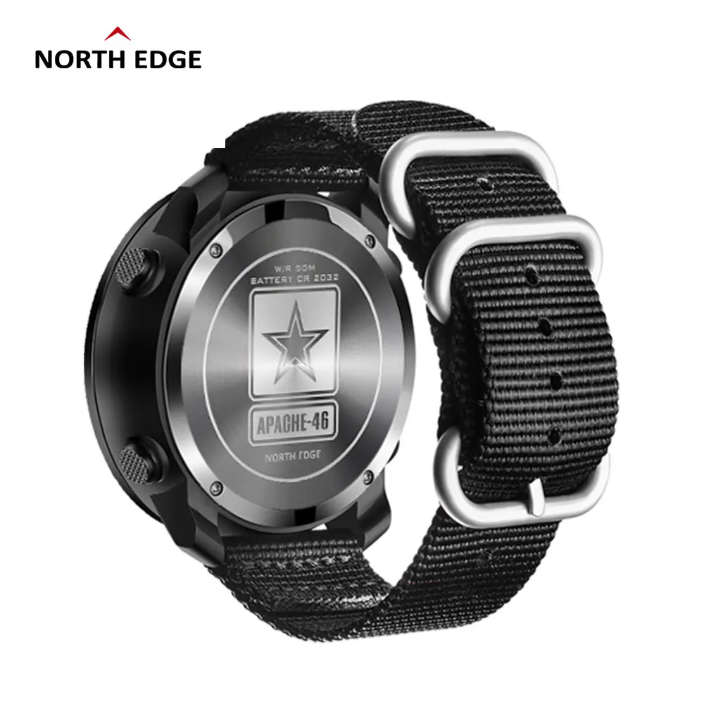 NORTH EDGE APACHE-46 Мужские Цифровые Смарт-часы военные армейские спортивные