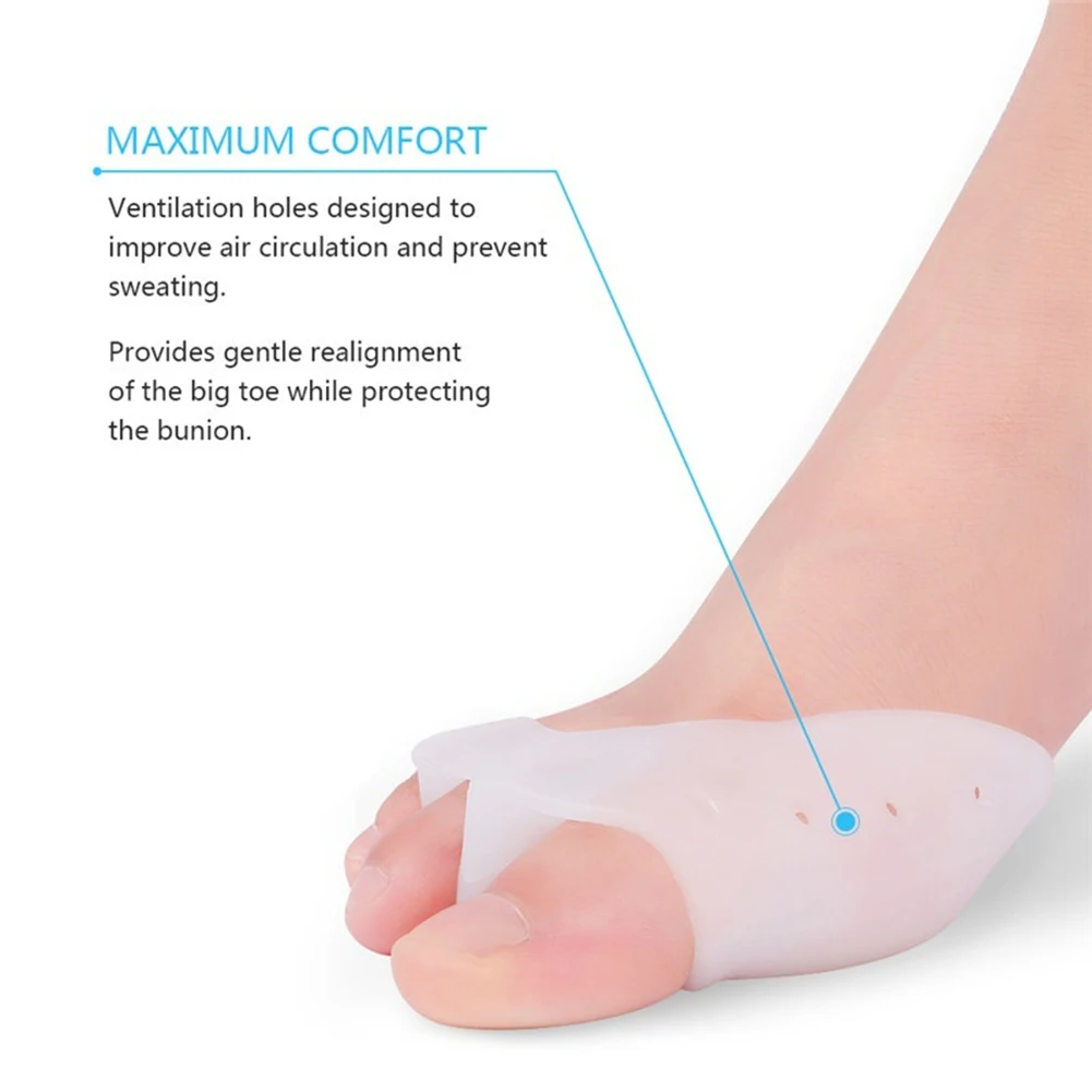 

2Pcs Gel Foot Care Tool Bunion Corrector Bone Big Toe Protector Hallux Valgus Straightener Toe Spreader Pedicure Corrector