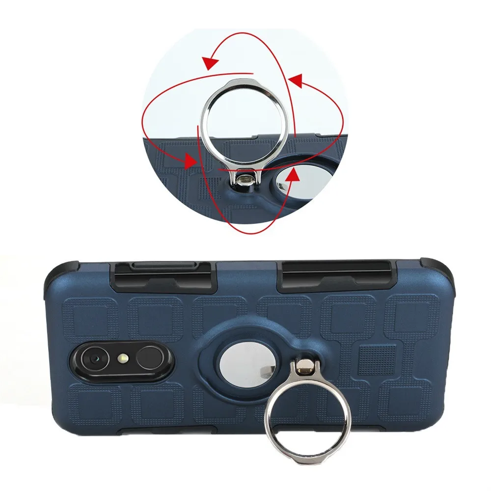 Magnetic Armor Car Holder Metal Ring Phone Case For LG K82018/K9 K8 2017 U Version Shockproof Back Cover Soft Bumper | Мобильные