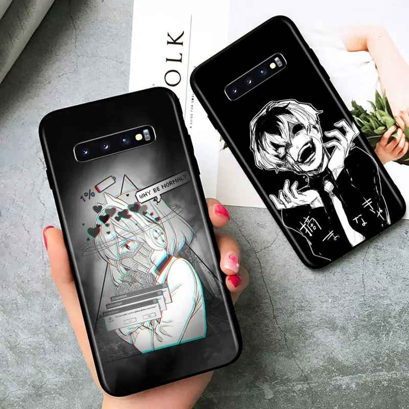sad anime aesthetic senpai for samsung galaxy s21 note 20 s20 fe lite ultra 10 9 8 pro s10e s10 5g s9 s8 s7 s6 plus phone case free global shipping