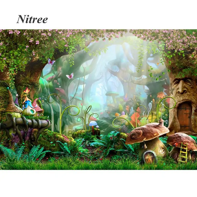 

Fairy Tale Wonderland Dreamy Fantasy Forest Jungle Nature Scenery Backdrop Vinyl Photography Background For Photo Studio Shoot