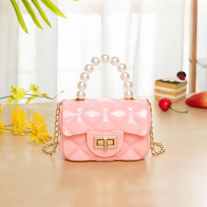 

New Fashionable Female Casual Handbag Shoulder Bags For Women Chain Lingge Jelly Pu Leather Messenger Bag Girls Crossbody Bag