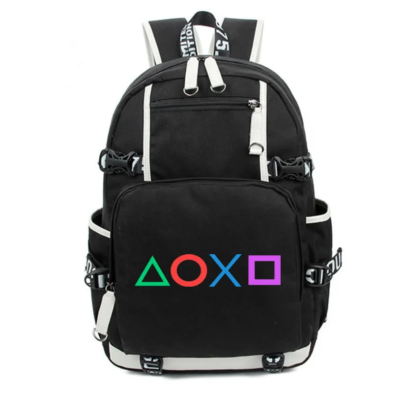 Холщовый Рюкзак для Playstation Подростковая школьная сумка mochila с принтом книг