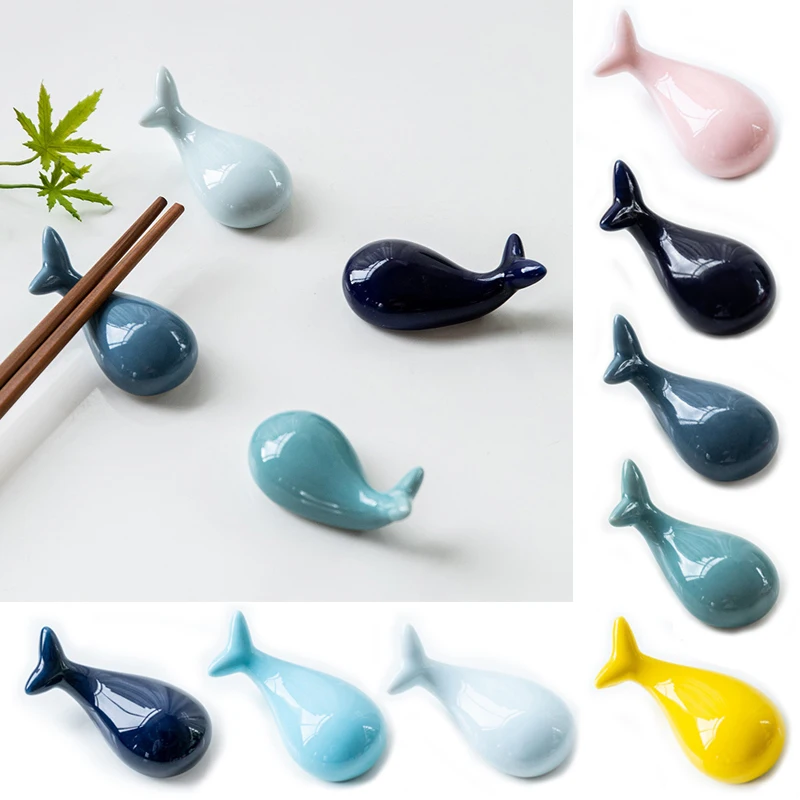 

1Pc Cute Whale Chopsticks Holders Ceramic Chinese Style Carrot Whale Japanese Kitchen Tableware Chopstick Rest Cute Holder Stand