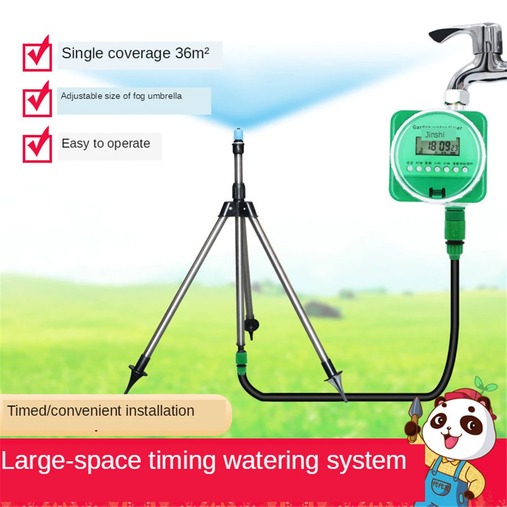 

B-LIFE Garden Irrigation Kit - DIY Plant Watering Drip Sprinkler System with 2-Way Hose Splitter 1/4" Tubing Hose Adjustable