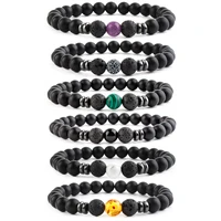 new 2021 8mm stone beaded beaded bracelet seven chakra yoga bracelets