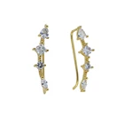 Новый золотой Цвет капелькой слезинкой, фианиты, кристаллы, Post серьги-гвоздики, серьги микро проложить Подвесные серьги-гвоздики, серьги для женщин ювелирные изделия