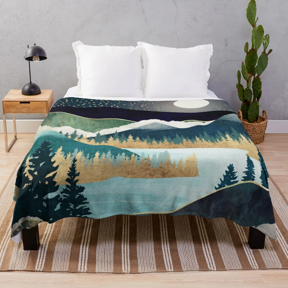 

Star Lake Blanket Soft Warm Coral Fleece Blanket Sheet Bedspread Sofa Throw Light Thin Mechanical Wash Flannel Blankets