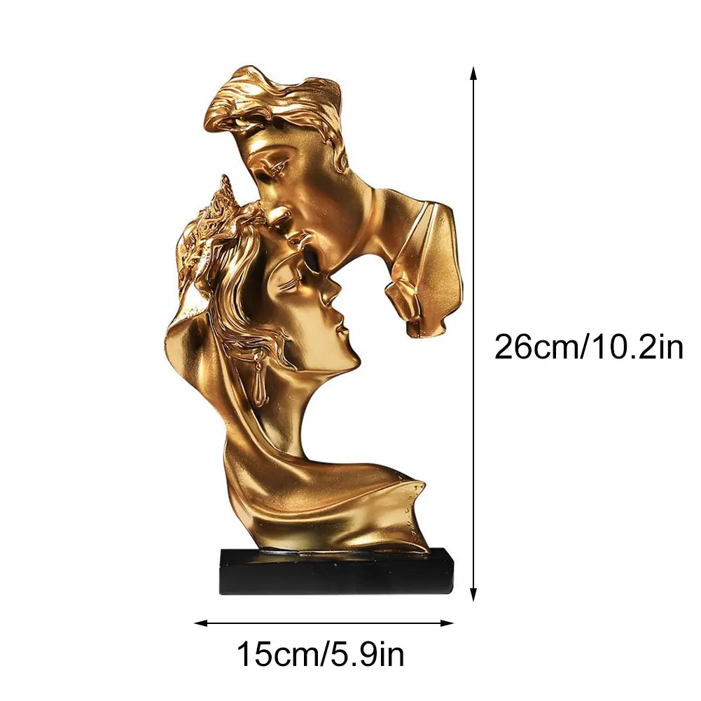

Kiss Model Statue Living Room Decoration Home Decor Accessories Couple Figurines Abstract Sculpture Modern Art Wedding Gifts