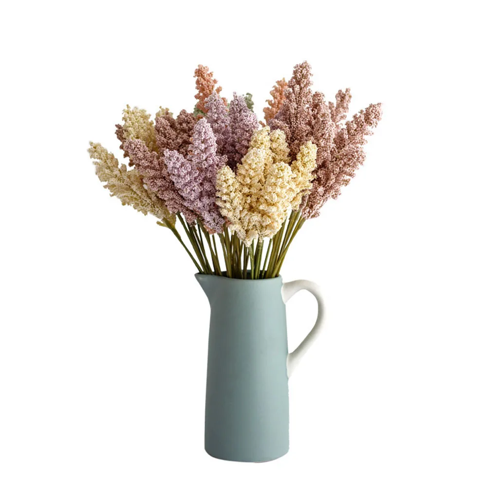 

6 PCS/Bundle Foam Lavender Bouquet Wedding Home Decor Accessories for Fake Floristics Vases Diy Wreath Artificial Flowers