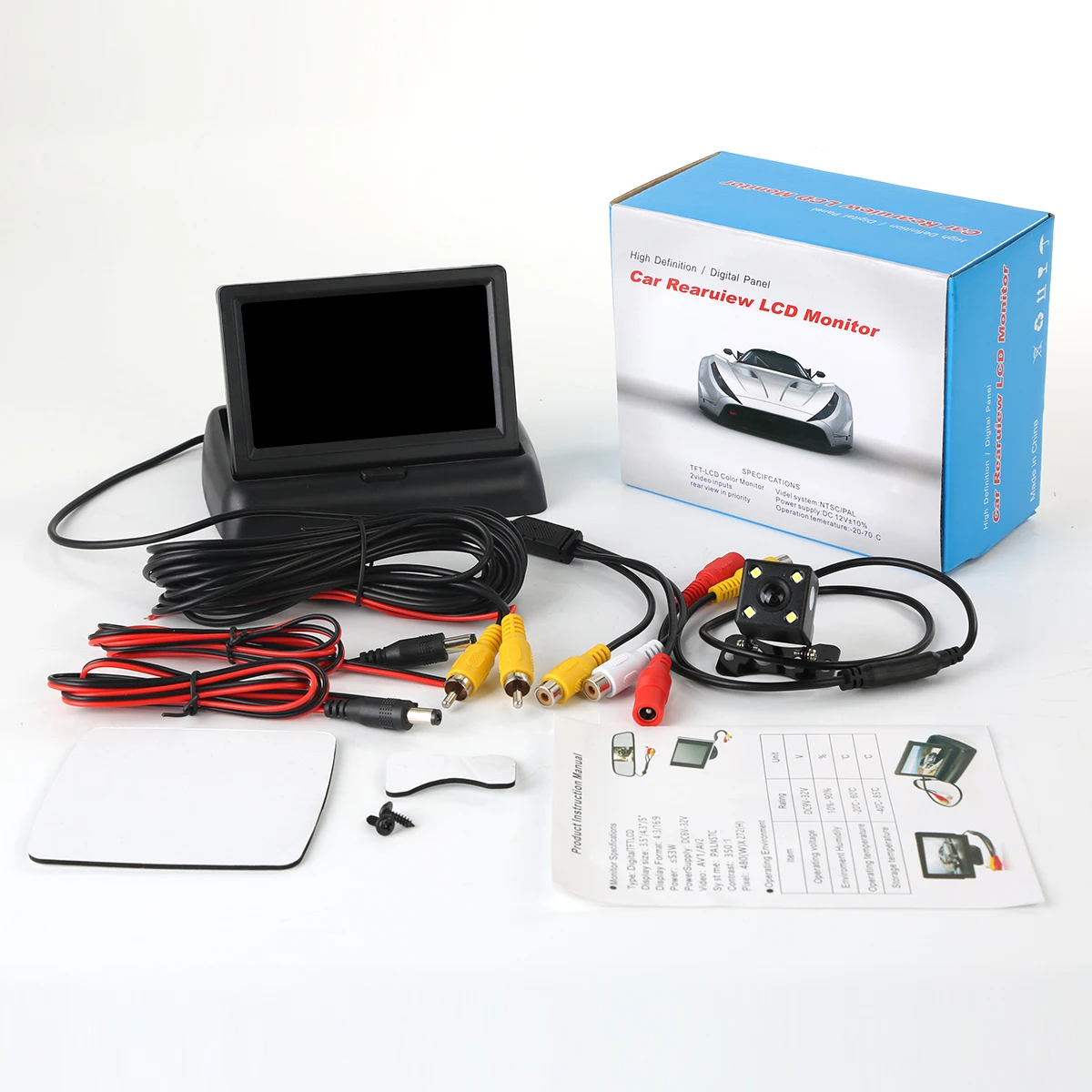 

4.3inch 628 X 582 HD Car Monitor Waterproof Reverse TFT LCD Night Vision Backup Rear View Car Camera With Monitor