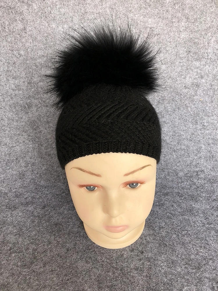 Шапка-бини с помпоном для младенцев милая вязаная шапка из ангоры мальчиков и