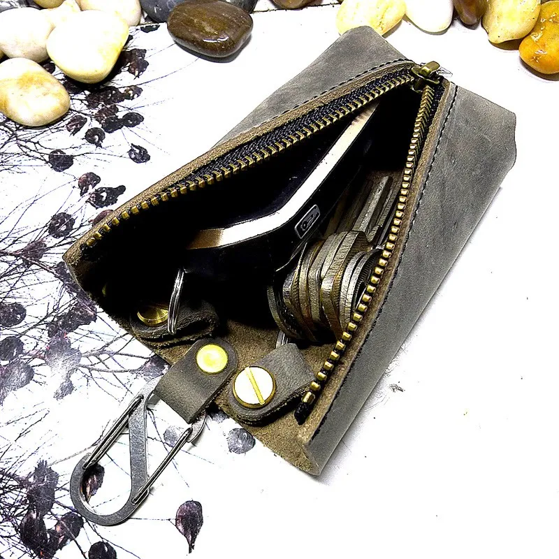 Большая вместительная сумка для ключей blongk держатель из натуральной кожи чехол