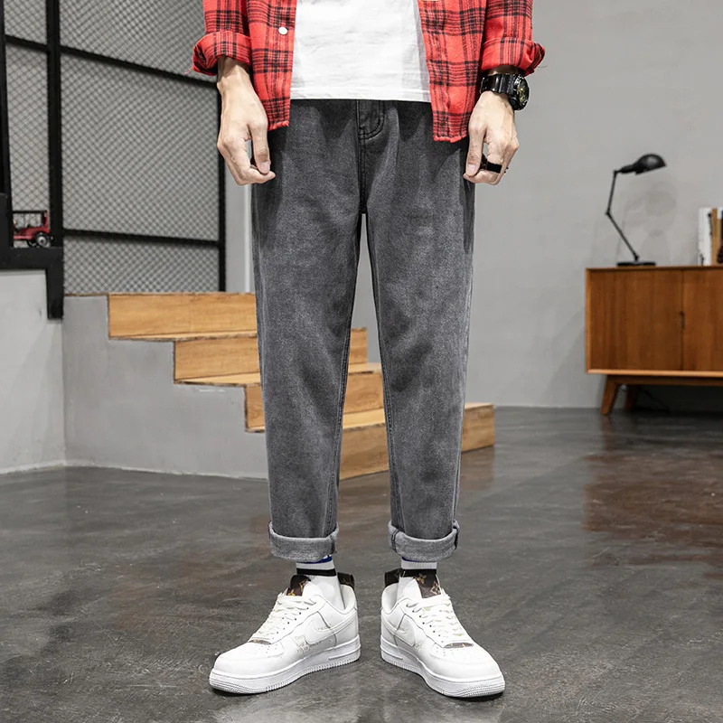 

Jeans men's wide-legged wide-leg loose straight old daddy pants trendy versatile trousers