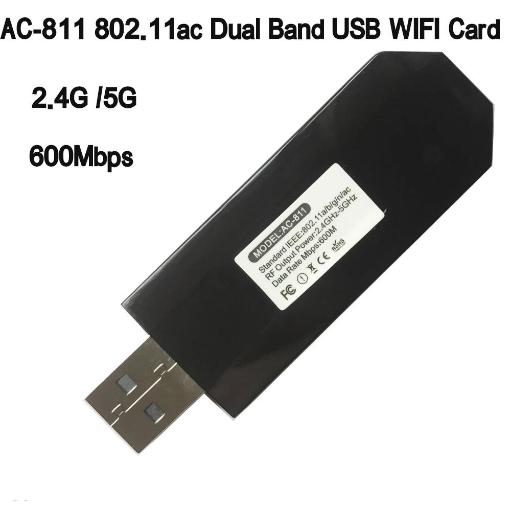 

AC-811 5Ghz 2,4 Ghz 600Mbps Беспроводной двухдиапазонный 802.11ac USB WiFi адаптер RTL8811AU для настольного ПК/ноутбука/ПК