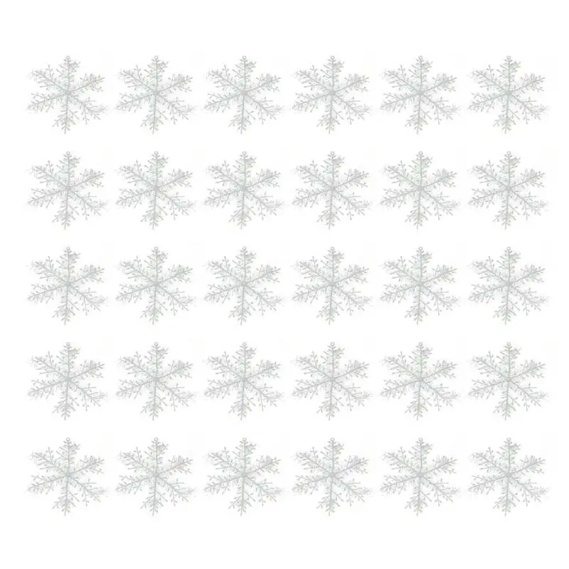30cm 30pcs 3, 6 штук в партии, Рождественская белая Снежинка Рождественская елка подвесной кулон для домашних окон праздничные украшения для праздника для вечеринки повысить Xmas - Цвет: 30cm 30pcs