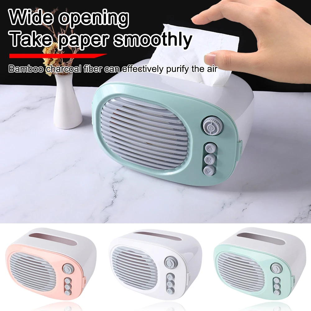 

Home Creative Mini Retro Radio Shape Tissue Storage Plastic Tissue Box Baby Wipes Holder Storage Dispenser Home Desktop Decor