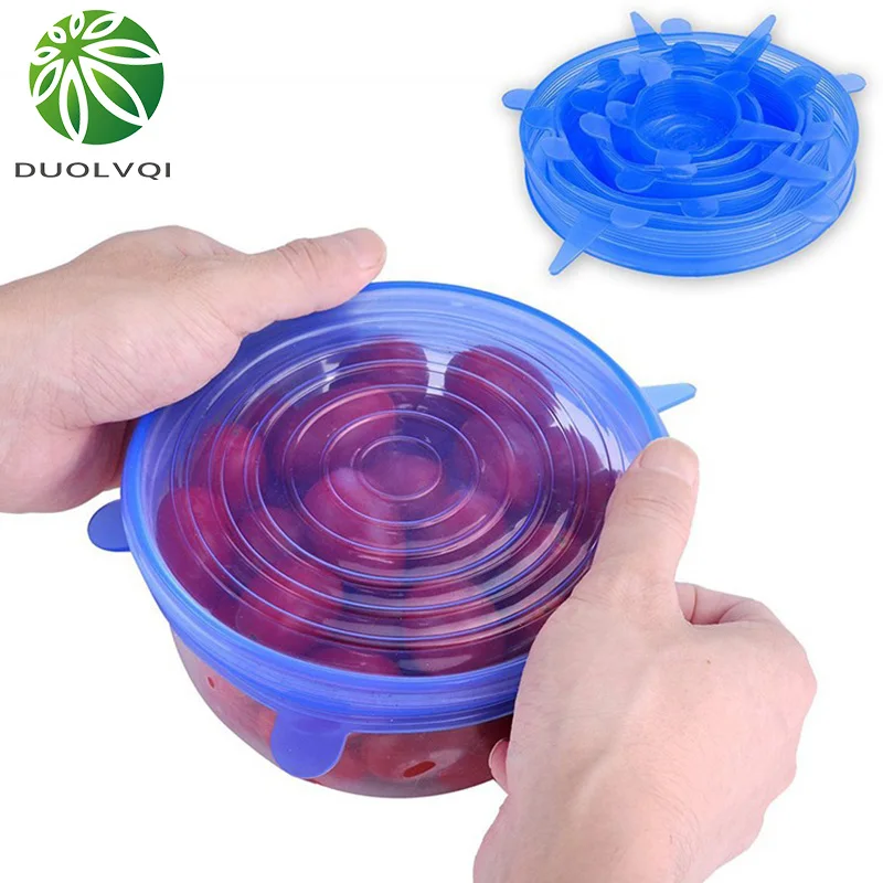 Набор эластичных силиконовых крышек прозрачная Универсальная крышка для