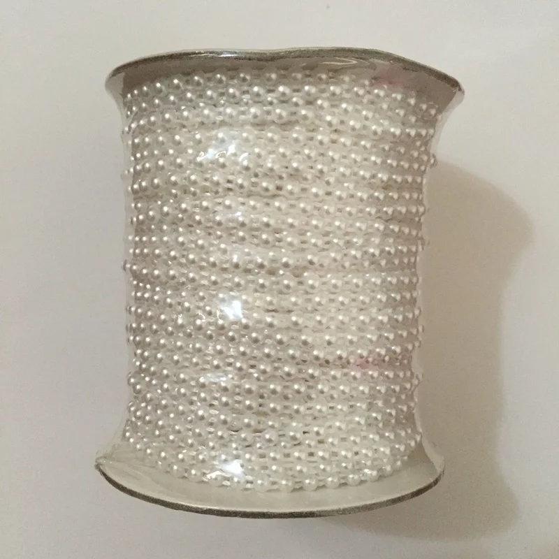 50 метров/рулон полукруглая плоская задняя пластиковая жемчужная отделка 4 мм
