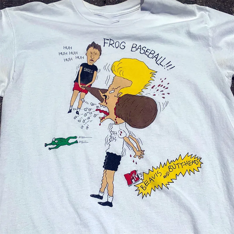 

Funny American Cartoon Printing Unisex White T shirts Short Sleeve Loose Graphic Cute Tees Crewneck Summer Cotton Grunge Tops
