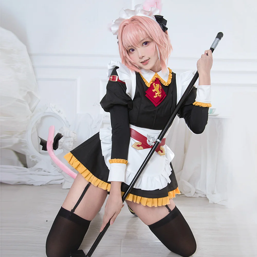 VEVEFHUANG аниме Fate/Grand Order Astolfo Косплей Костюм FGO Apocrypha горничная униформа платье