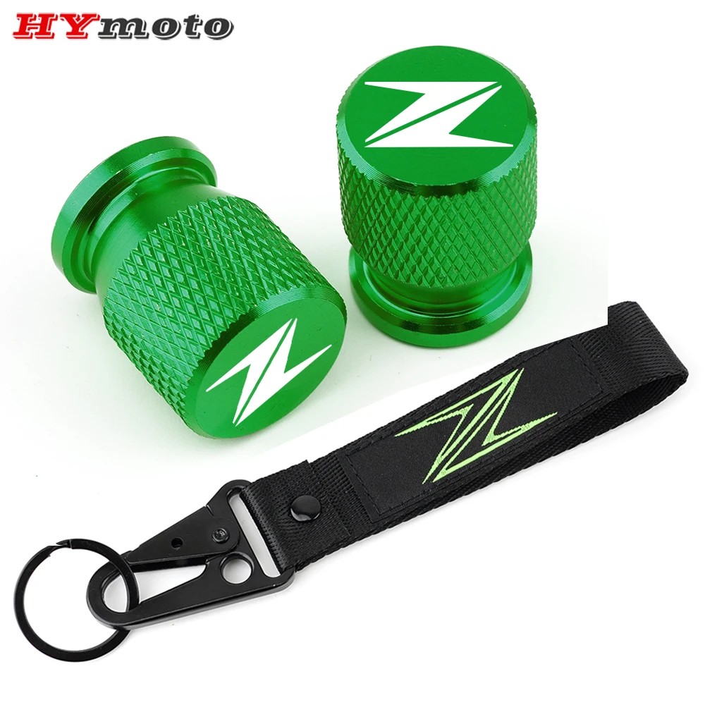 

Wheel Tire Valve Stem Caps Covers For Kawasaki New Z400 Z900 Z1000 Z800 Z750 Z300 Z650 Keychain Embroidery Key Ring Accessories
