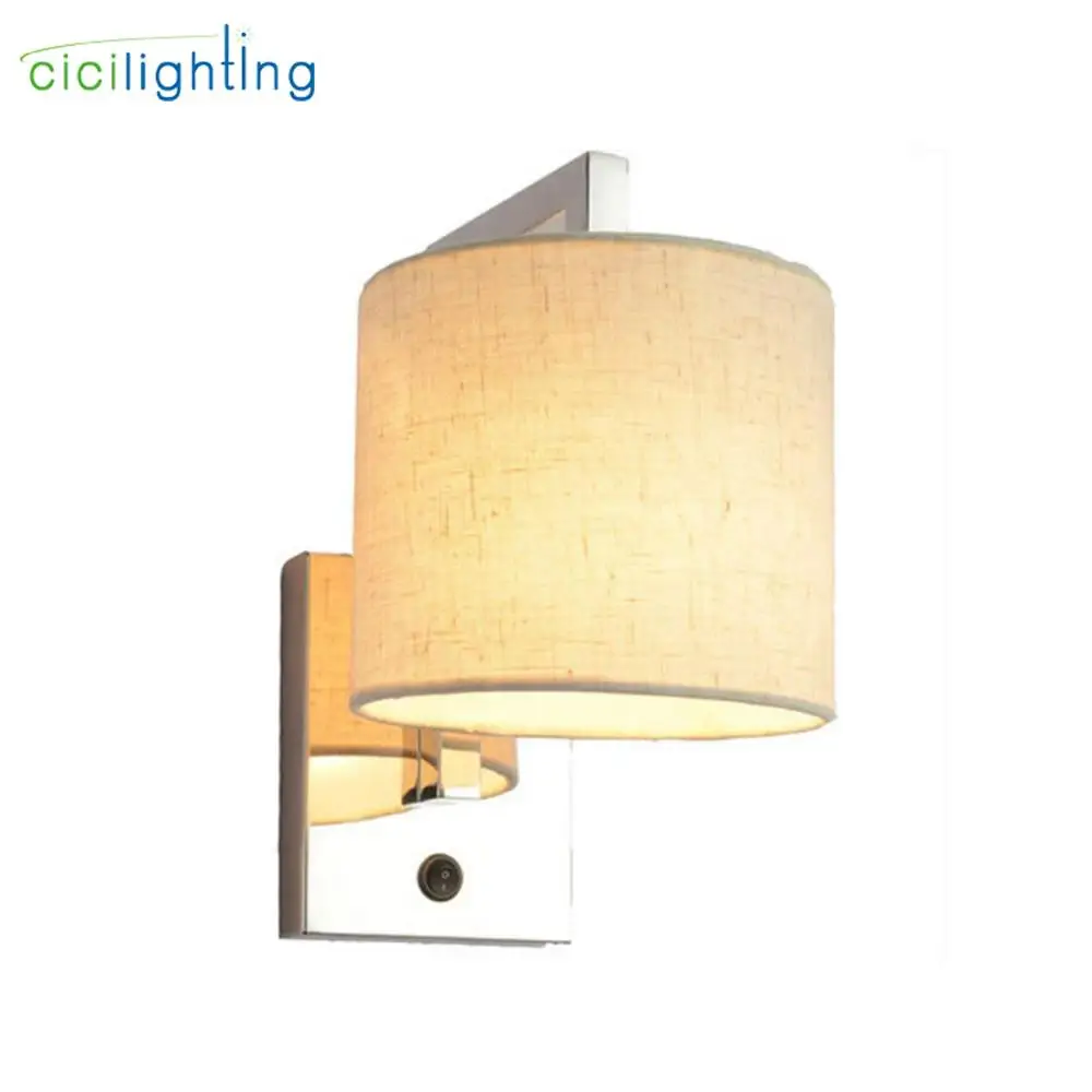 Современные прикроватные Настенные светильники Ткань абажур светодиодный