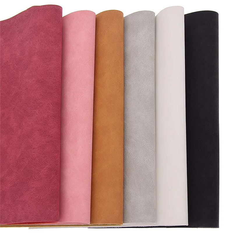 Lychee Life 21x29cm A4 Faux Suede PU Leather Fabric For Garment Waterproof Synthetic Leather Fabric DIY Sewing Material