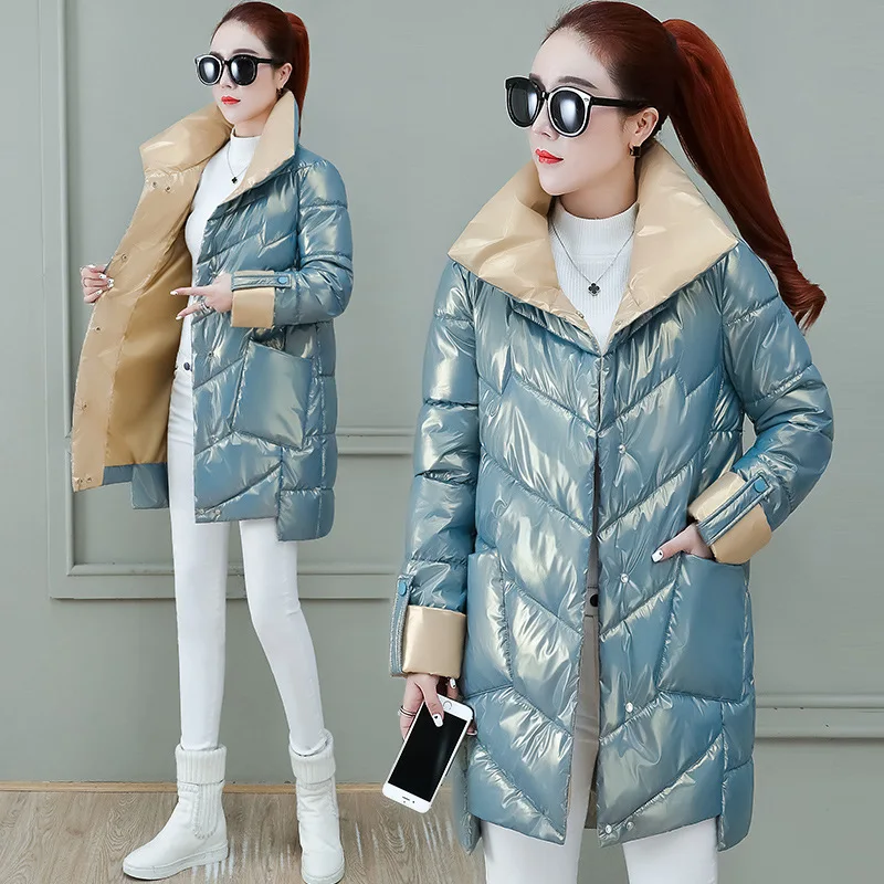 2021 New Winter Jacket High Quality stand-callor Coat Women Fashion Jackets Winter Warm Woman Clothing Casual Parkas