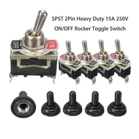 5pcs heavy duty car boat rocker toggle switch 15a 250v 2pin spst onoff rocker switches with waterproof boot spst rocker switch