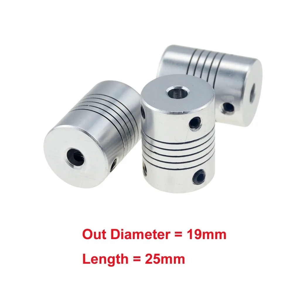 4pc 5x8mm CNC Motor Shaft Jaw Coupler 5mm To 8mm Flexible Coupling OD 19x25mm Aluminium Alloy for Printer Wholesale Dropshipping |