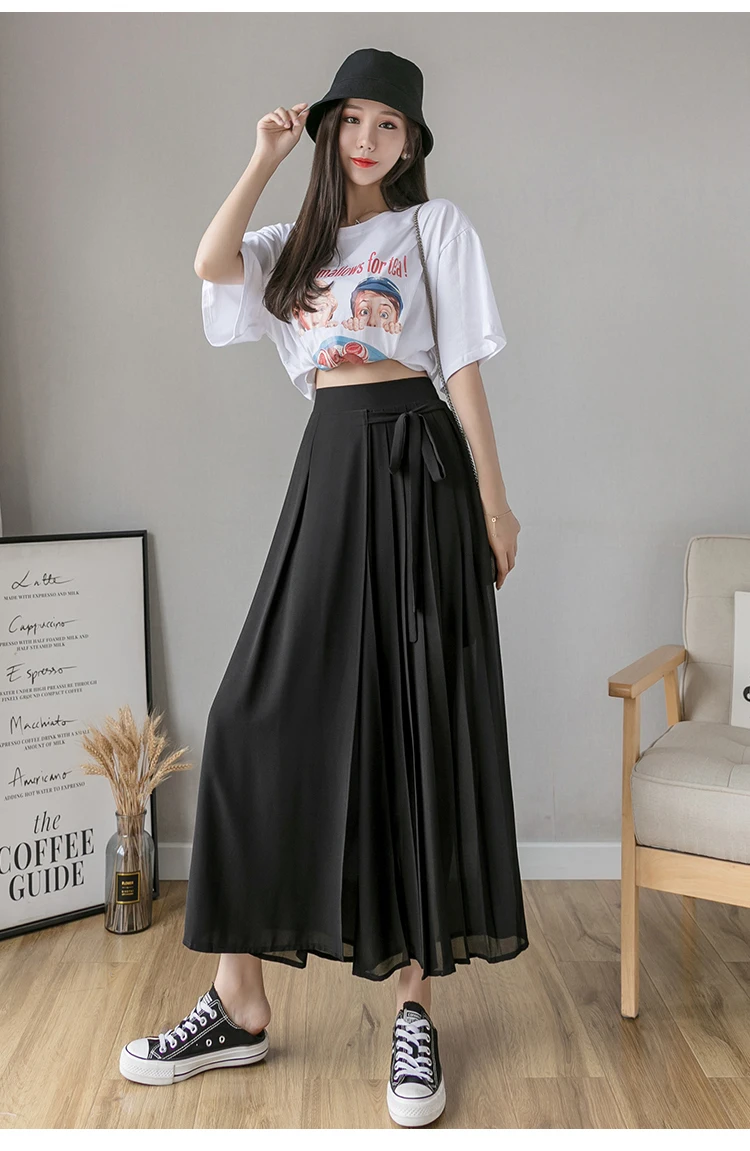 Женские шифоновые брюки в Корейском стиле повседневные плиссированные большого