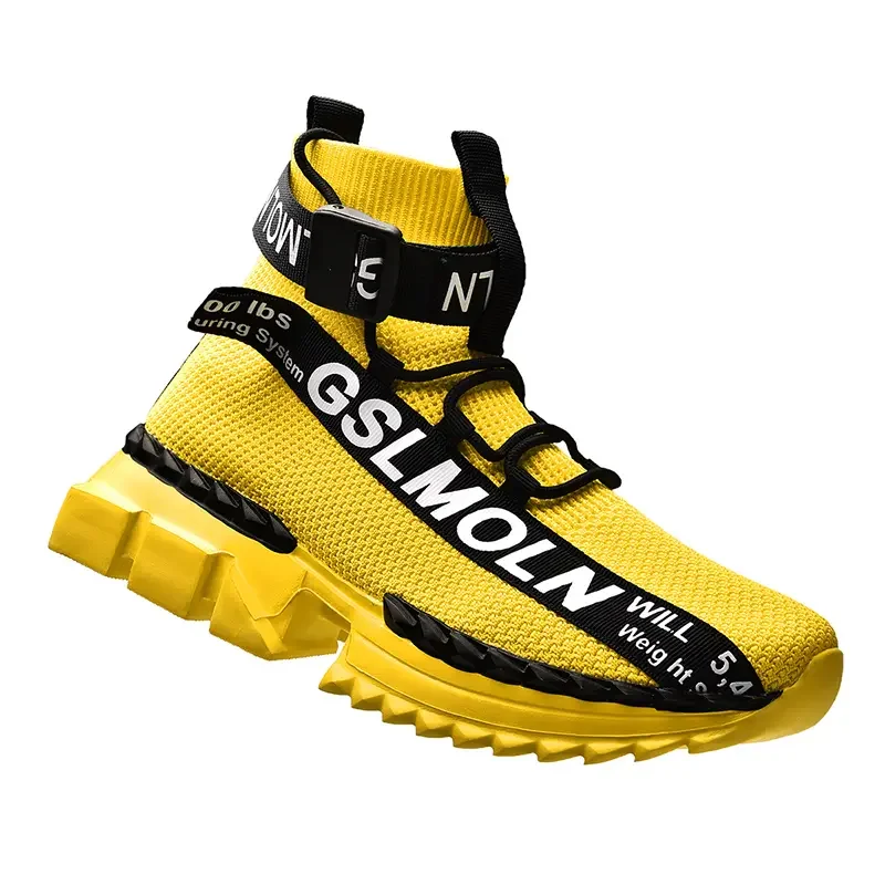 

New Breathable Casual Running Men's Shoes Large Size Sports Flying Woven Mesh Sneakers