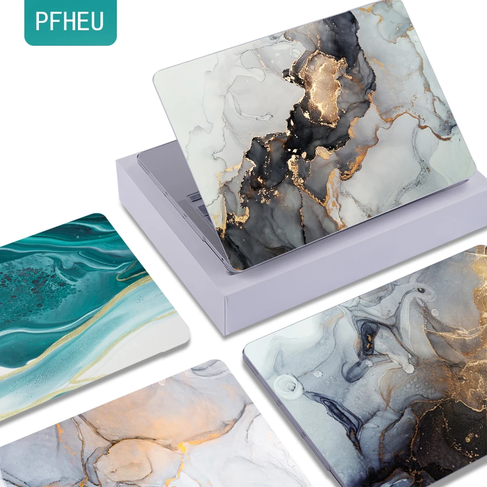 

3D Marble Laptop Case For Apple Macbook Air 13 M1 M2 2022 A2681 Touch Bar ID Pro 14 16 A2442 A2485 Cover Saccessories Bags