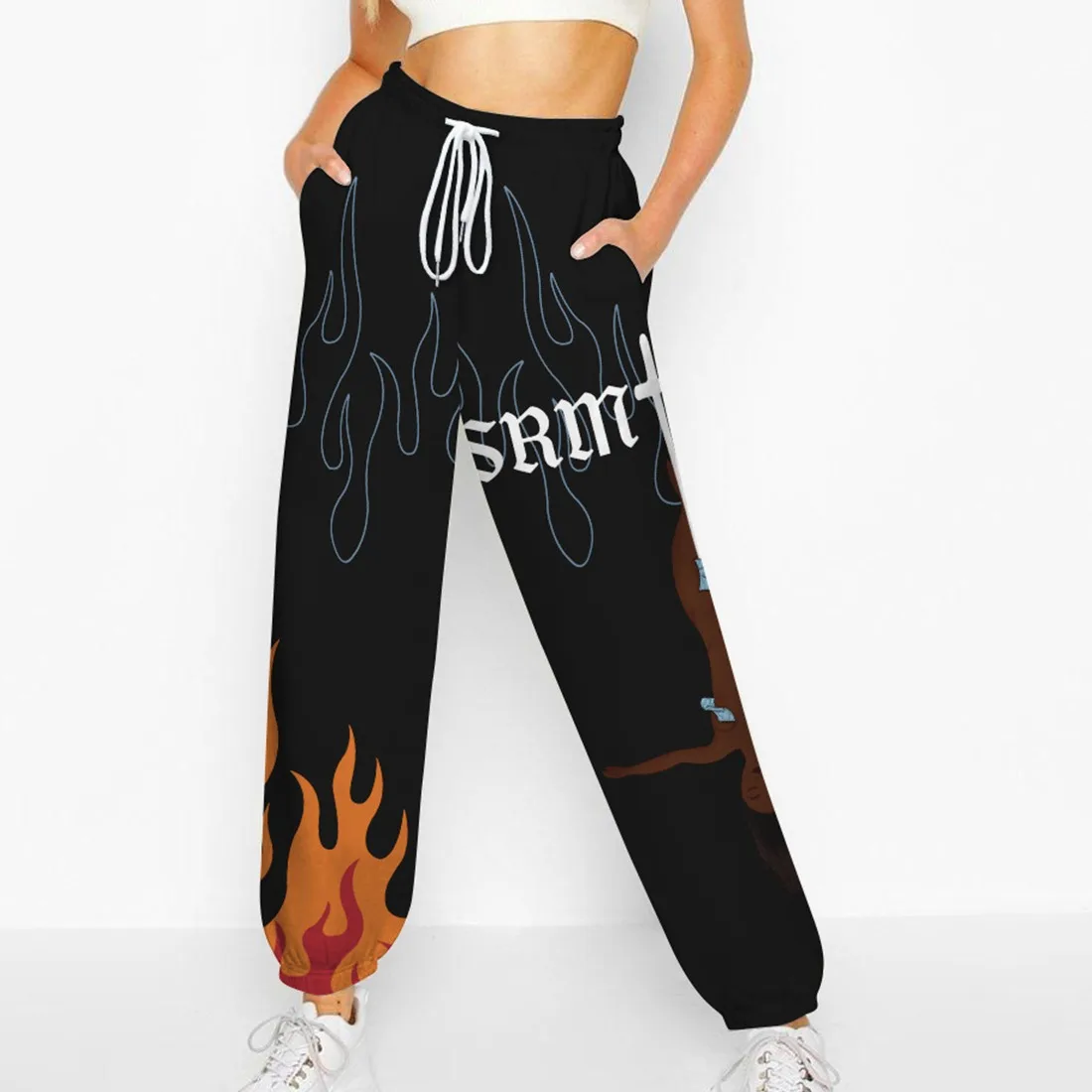

SHUJIN Women Sweat Pant Harajuku Cartoon Printed Trousers Jogger 2021 Drawstring Cargo Pant Streetwear Casual Sweatpant Autumn