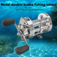 full metal drum fishing reel gear ratio 21bb silver golden hand trolling wheel casting sea fishing tool accessories