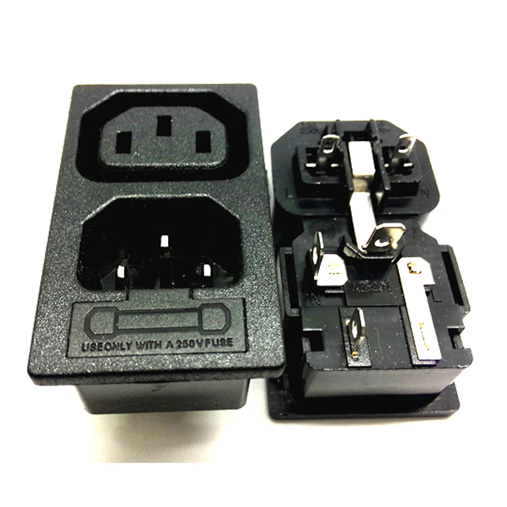 Медная панель переменного тока IEC320 C13 C14 250 В 10 А черная с держателем