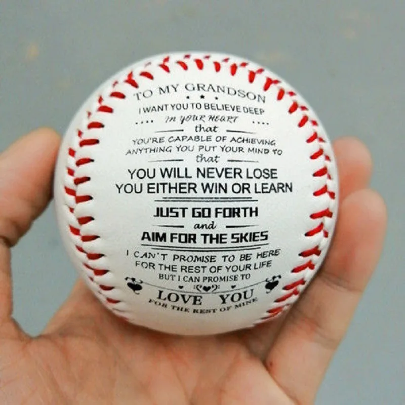 

Grandma To Grandson - You Will Never Lose Baseball Printed Content Baseball Ball Birthday Reward Gift Collection