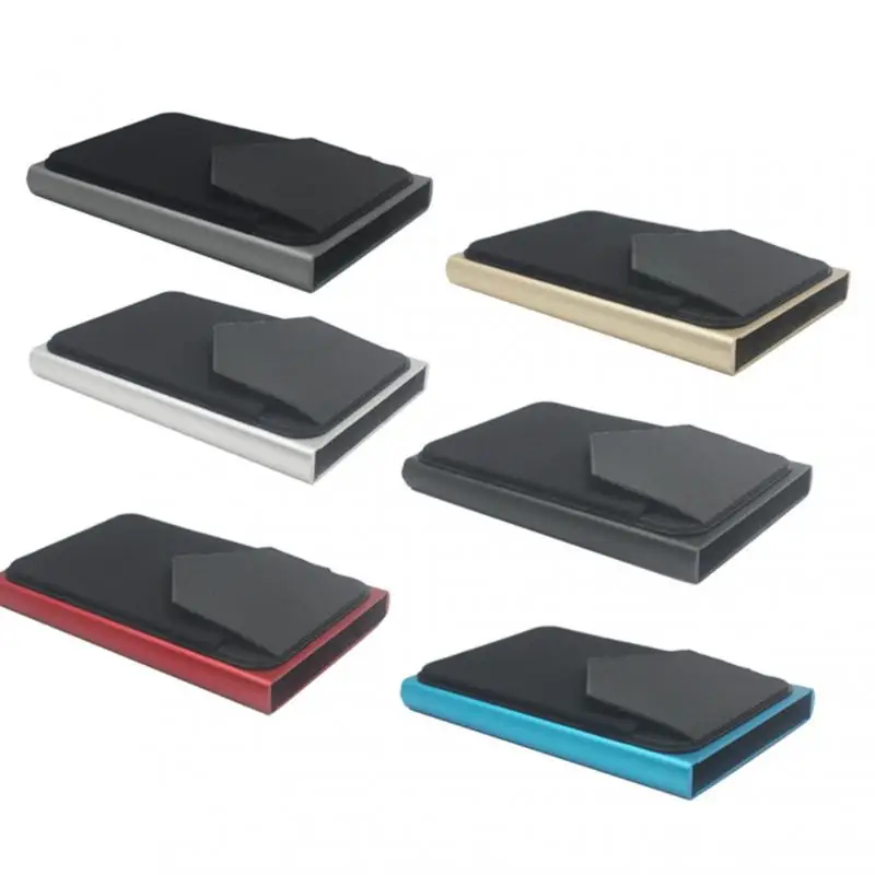 

New Aluminum Multifunction Automatic Card Push Box Triangle With Cover Anti-theft Brush Bank Card Package RFID Card Case Tools