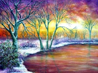 color tree cross stitch embroidery kits scenery cotton thread painting diy needlework dmc new year home christmas gift