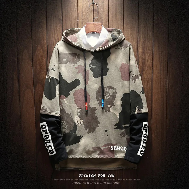 Толстовка мужская с капюшоном в японском стиле Харадзюку свитшот забавным