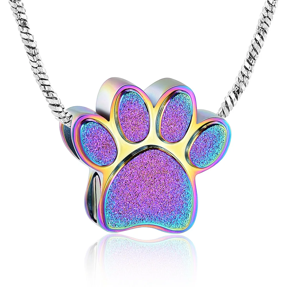 Pet Paw Urn ожерелье для праха памятный сувенир медальон урна кремация Ювелирное