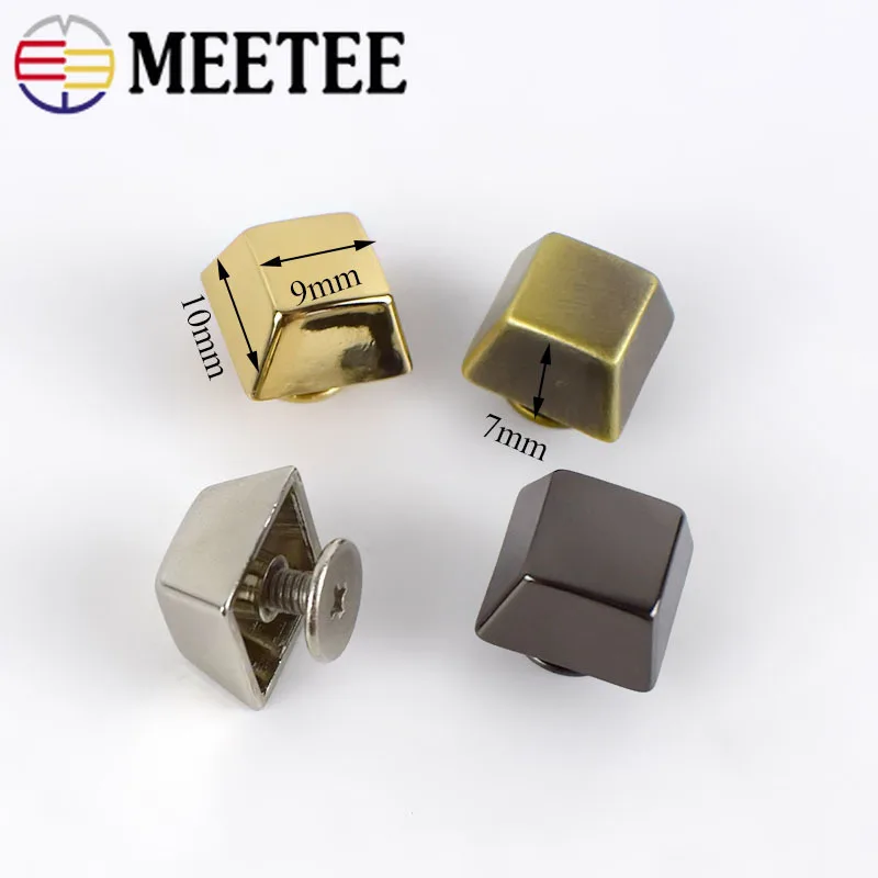 Квадратные Заклепки Meetee в форме ведра винтовые сумки нижние декоративные гвозди