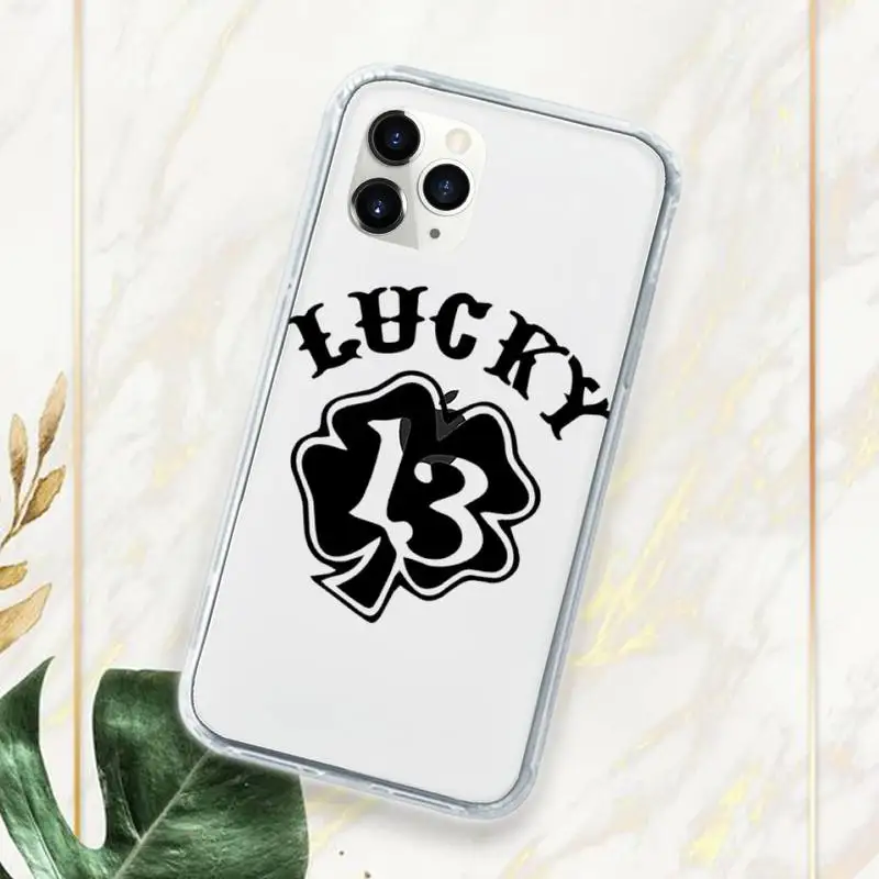 

Lucky Number 13 Phone Case Transparent for iPhone 11 12 mini pro XS MAX 8 7 6 6S Plus X 5S SE 2020 XR