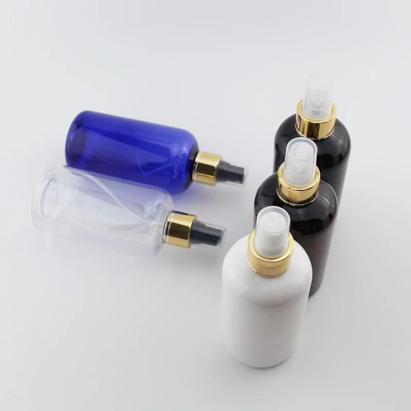 250ml X 12 Gold Aluminum Spray Pump Bottles Transparent Blue Brown Palstic Container For Liquid Soap Mist Sprayer Perfume Bottle | Красота и