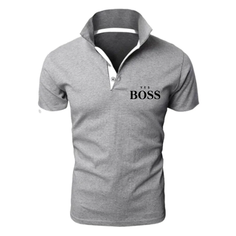 

New Summer brand boss men's thin short-sleeved business simple and comfortable breathable freedom anti-pilling lapel polo shirt