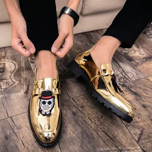 Брендовые мужские классические туфли, весна-осень, броги, мужские деловые свадебные туфли, глянцевые черные Яркие Кожаные Мокасины, лоферы