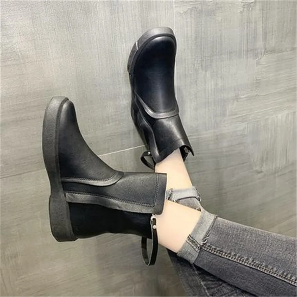 

New Fashion Two Sides Zip Women Ankle Boots Hot Sale Women Boots Female soft Leather Shoes Autumn Winter Short Boots Large 35-42